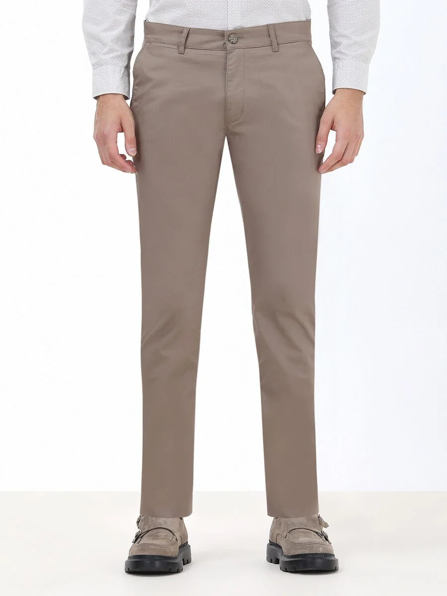 Mink Weaving Slim Fit Casual Cotton Blended Trousers - 1