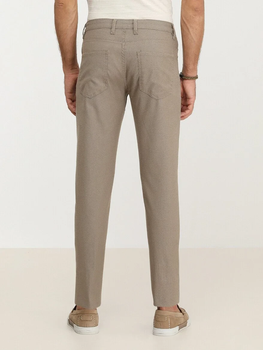 Mink Weaving Slim Fit Casual Cotton Blended Trousers - 4