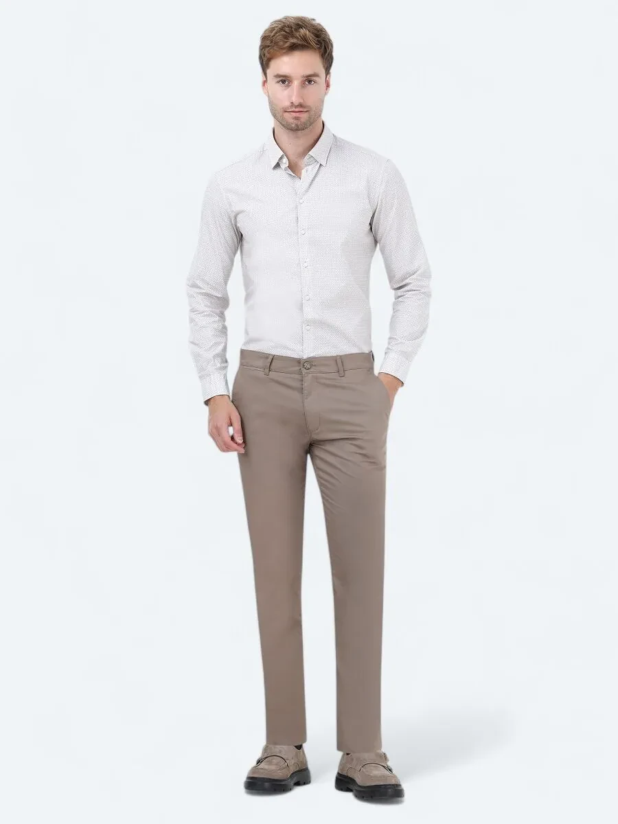 Mink Weaving Slim Fit Casual Cotton Blended Trousers - 1