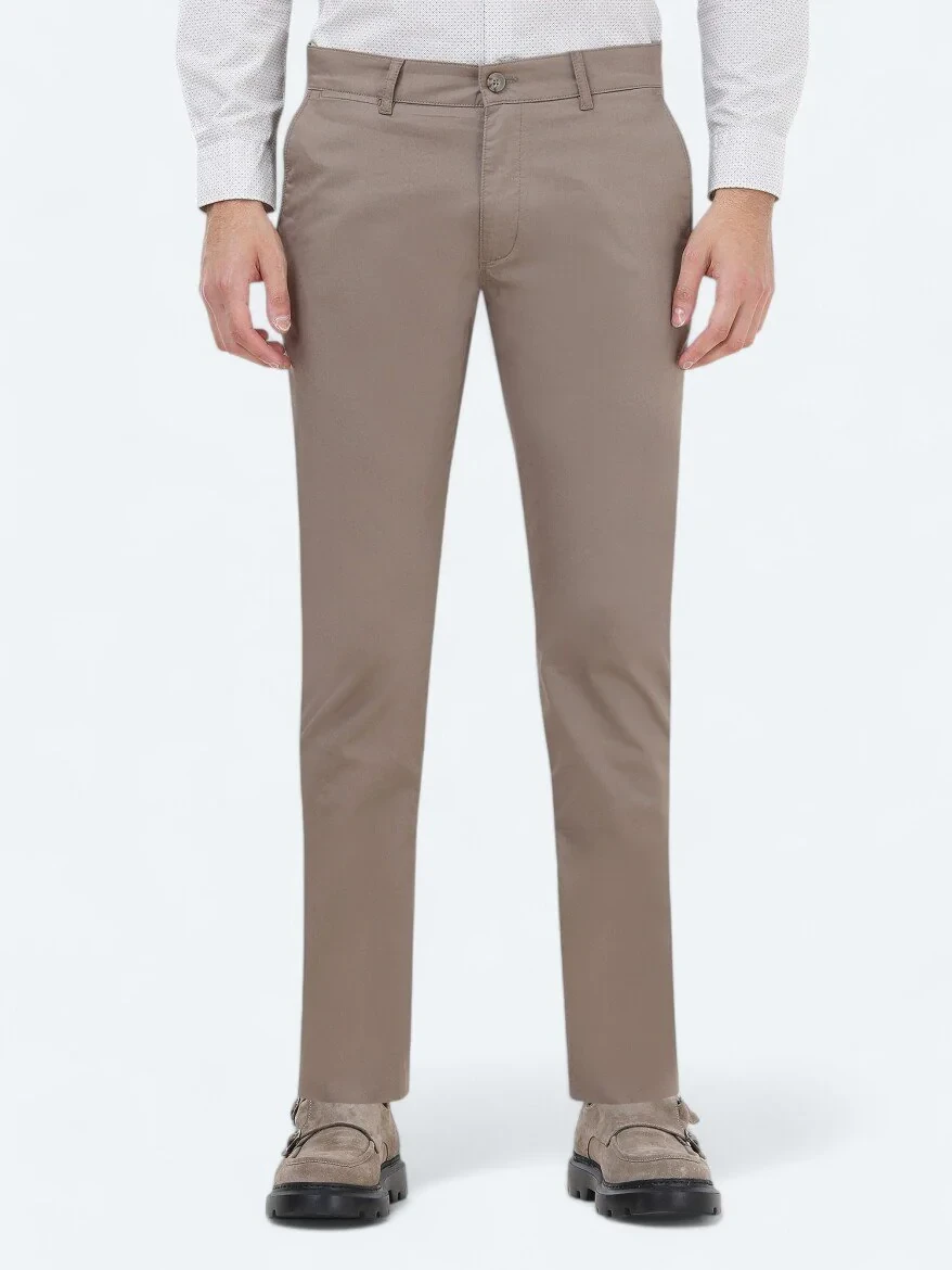 Mink Weaving Slim Fit Casual Cotton Blended Trousers - 2