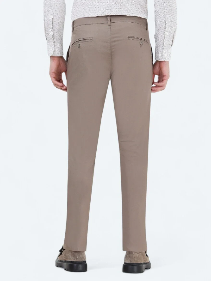 Mink Weaving Slim Fit Casual Cotton Blended Trousers 