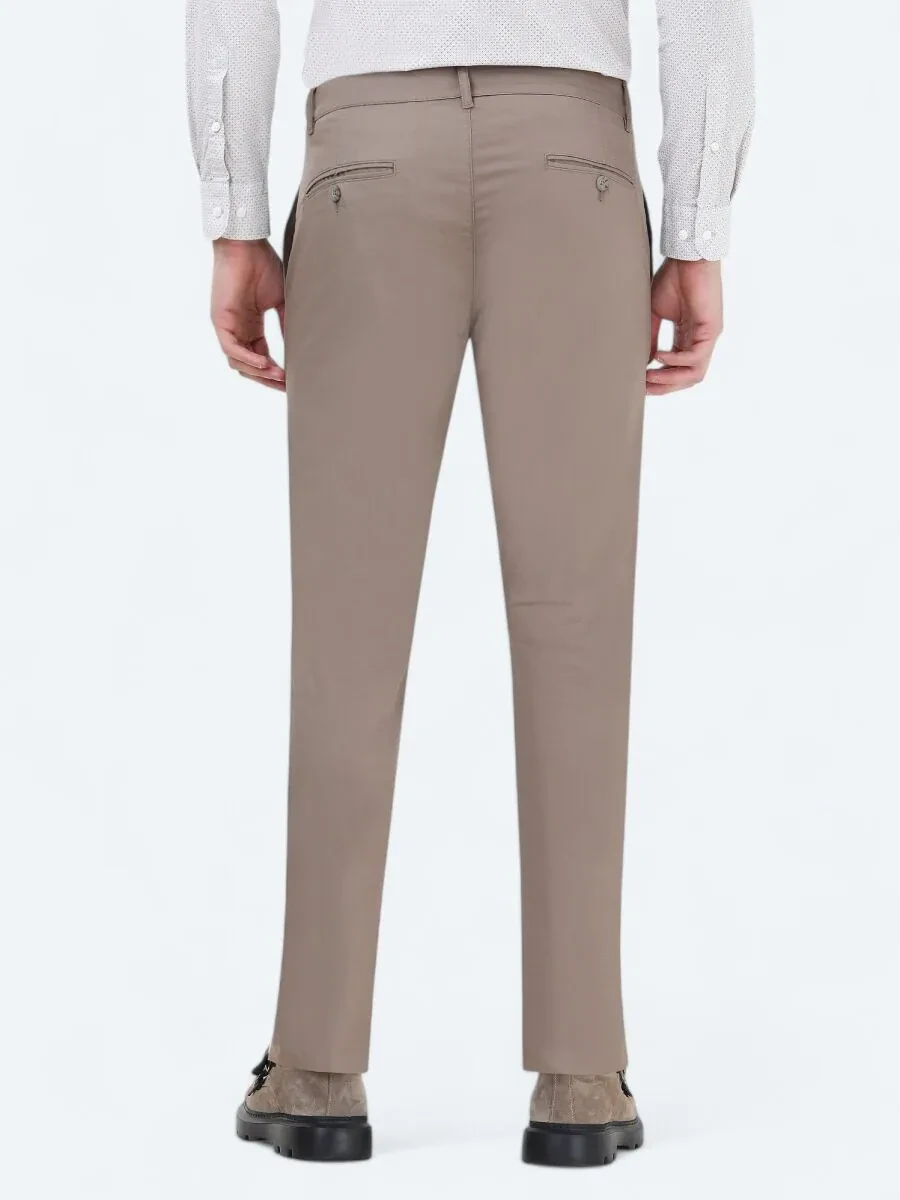 Mink Weaving Slim Fit Casual Cotton Blended Trousers - 4