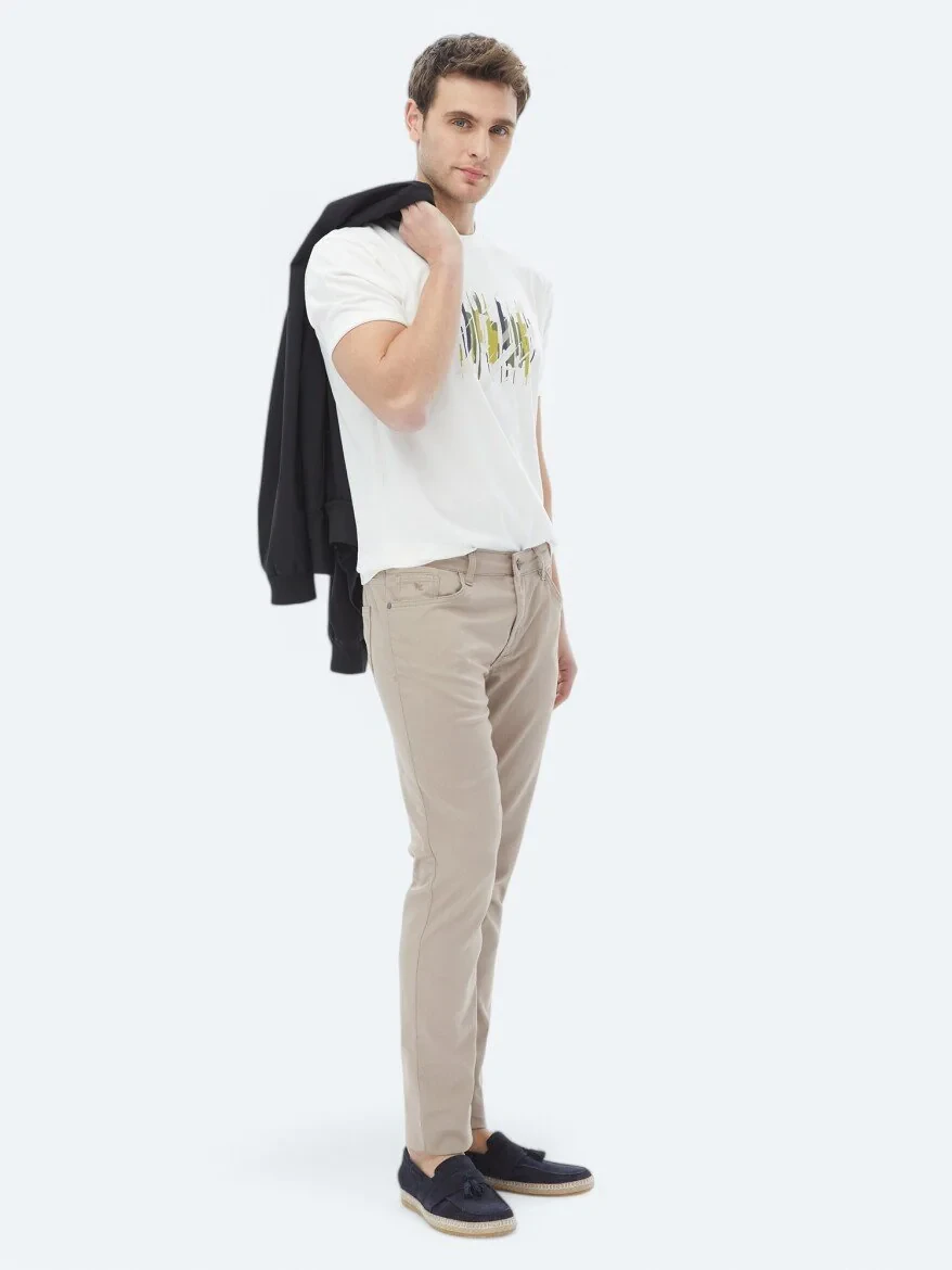 Mink Weaving Slim Fit Casual Cotton Blended Trousers - 1