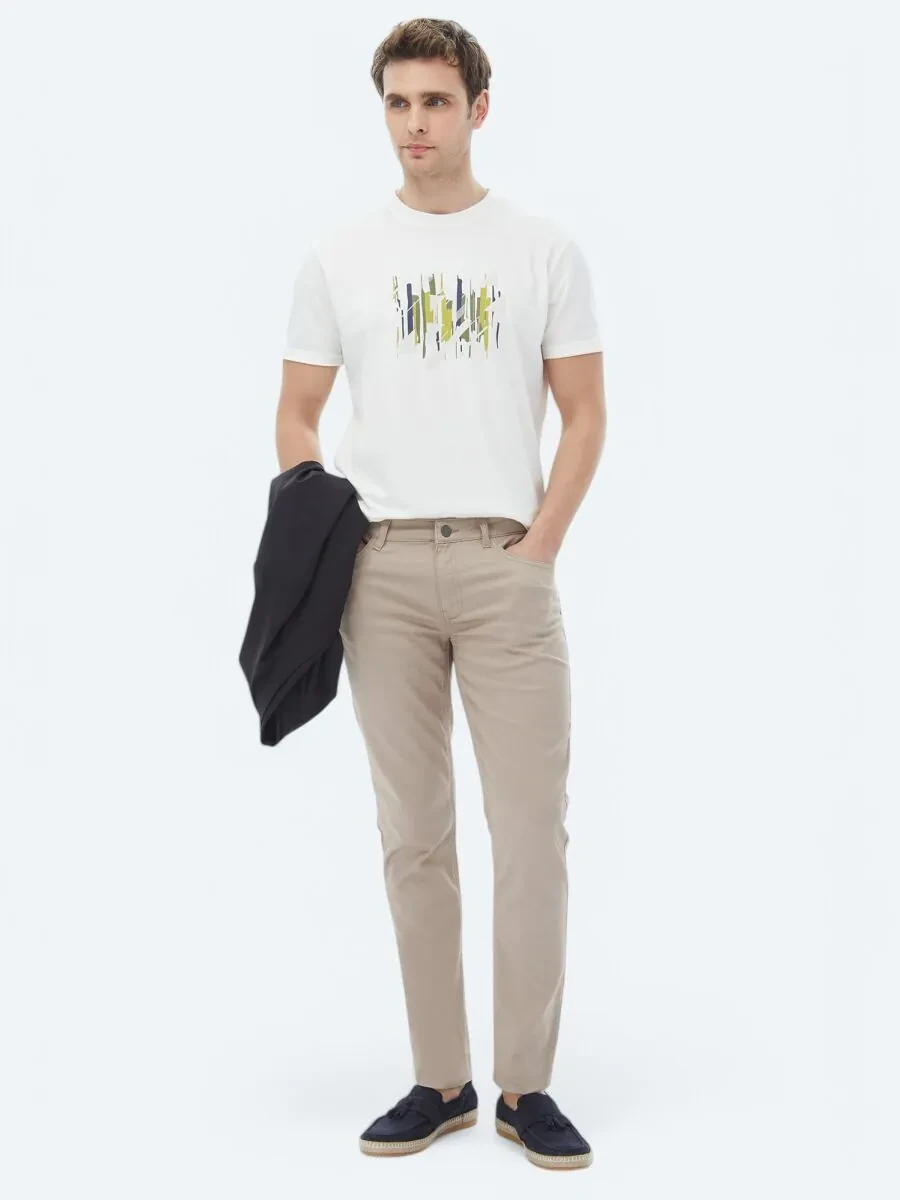 Mink Weaving Slim Fit Casual Cotton Blended Trousers - 2