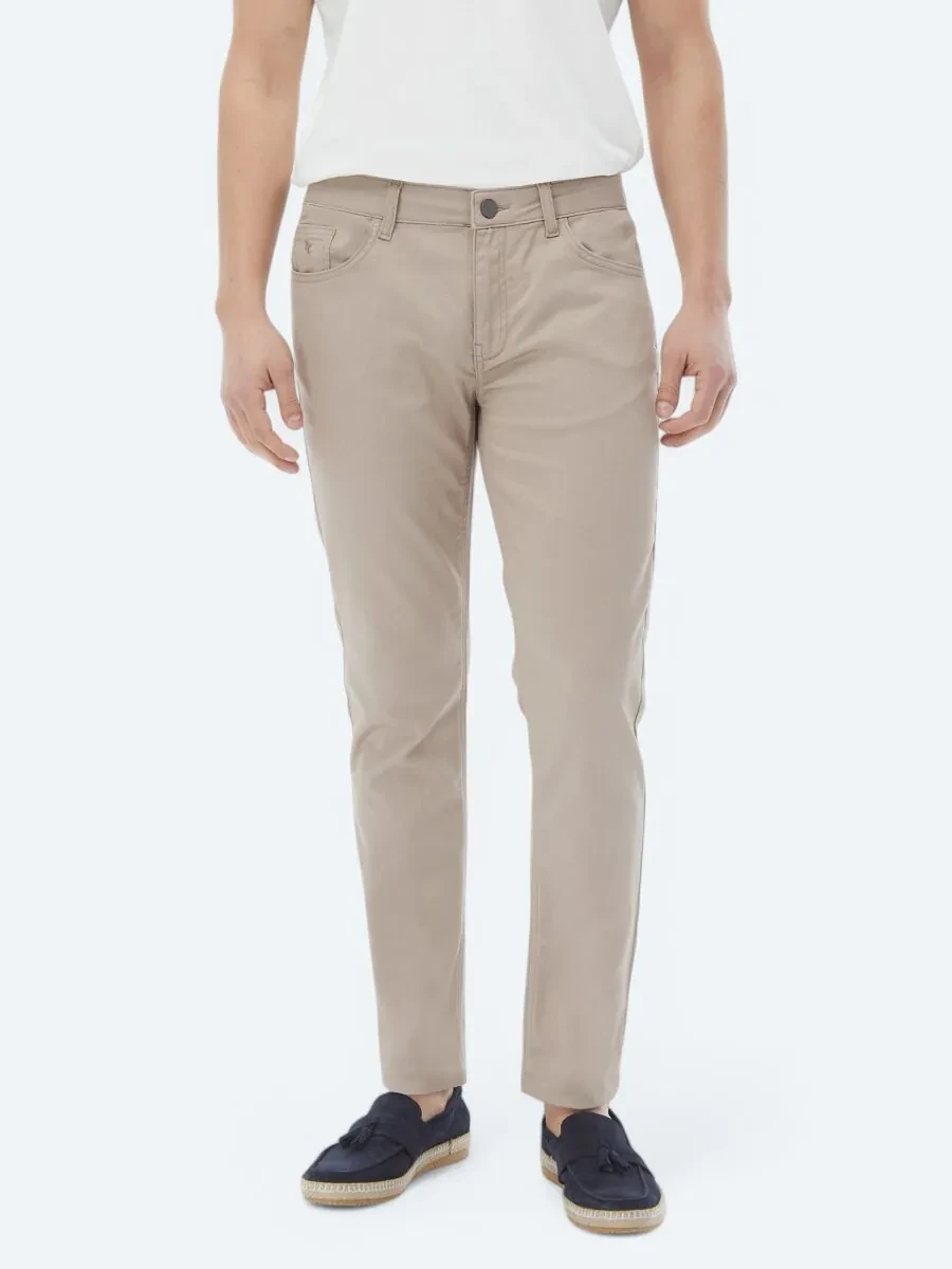 Mink Weaving Slim Fit Casual Cotton Blended Trousers - 3
