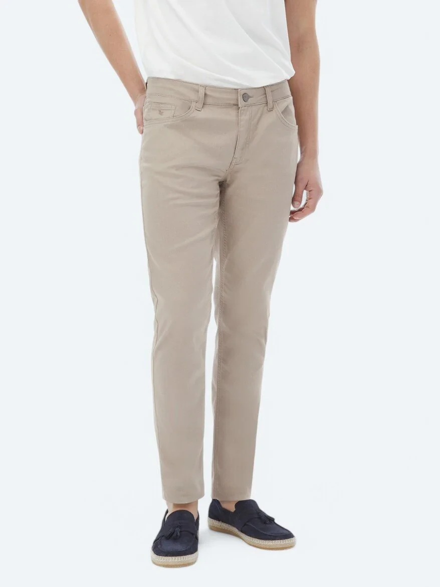 Mink Weaving Slim Fit Casual Cotton Blended Trousers 