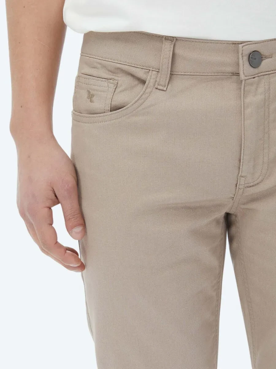 Mink Weaving Slim Fit Casual Cotton Blended Trousers - 5