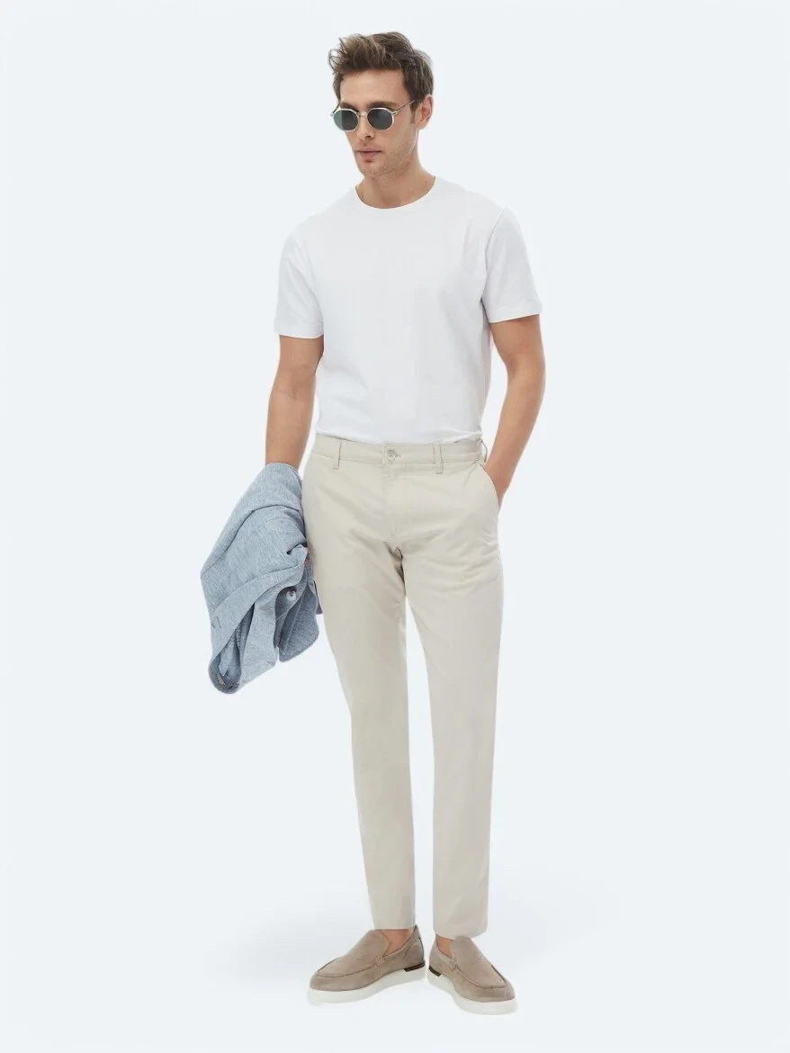 Mink Weaving Slim Fit Casual Trousers - 1