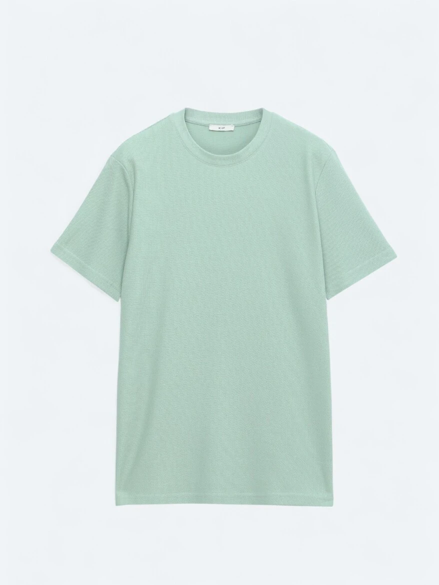 Mint Bisiklet Yaka %100 Pamuk T-Shirt 