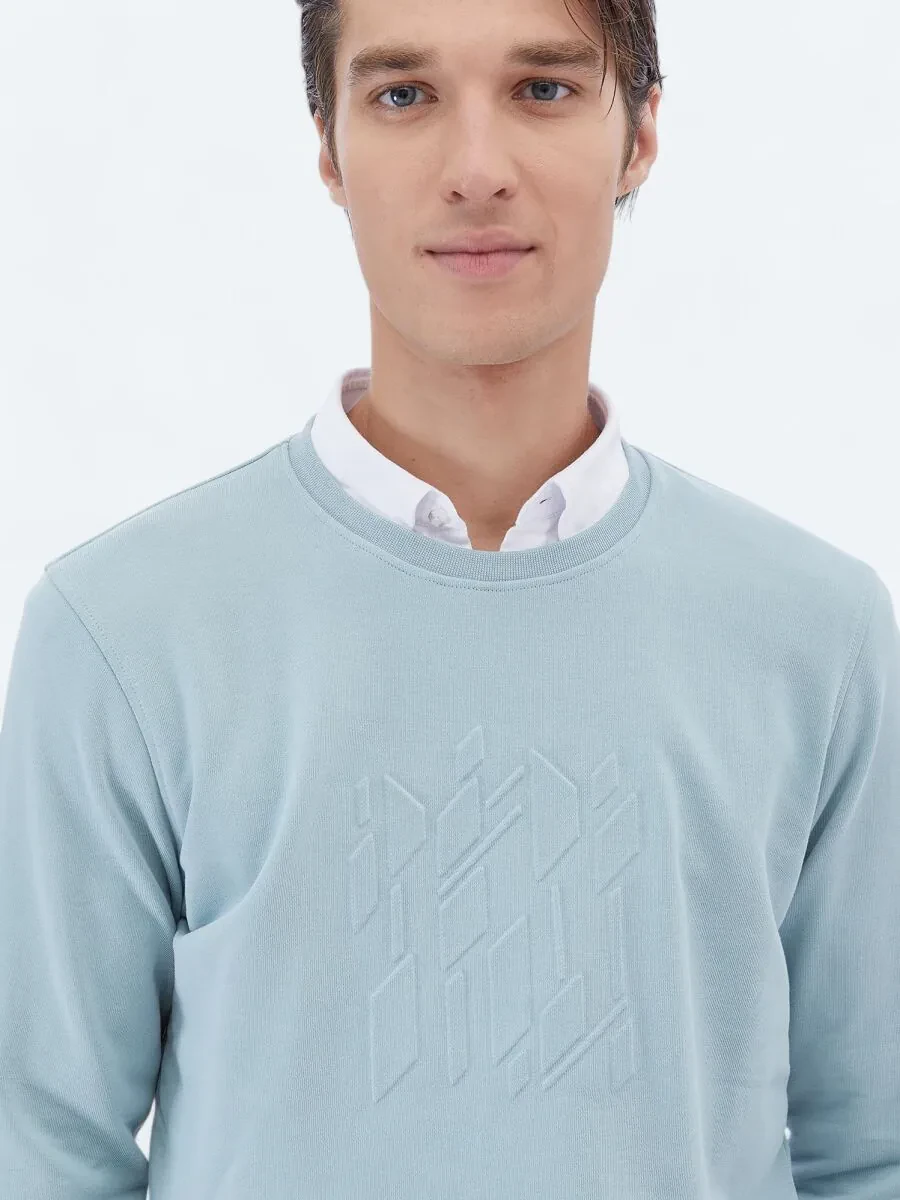 Mint Crew Neck Printed Sweatshirt - 3
