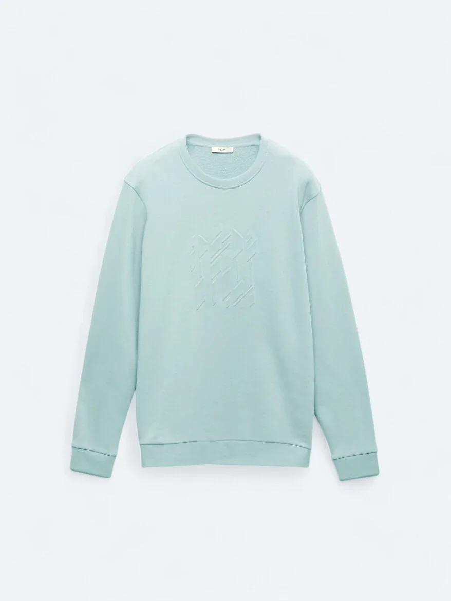 Mint Crew Neck Printed Sweatshirt - 6