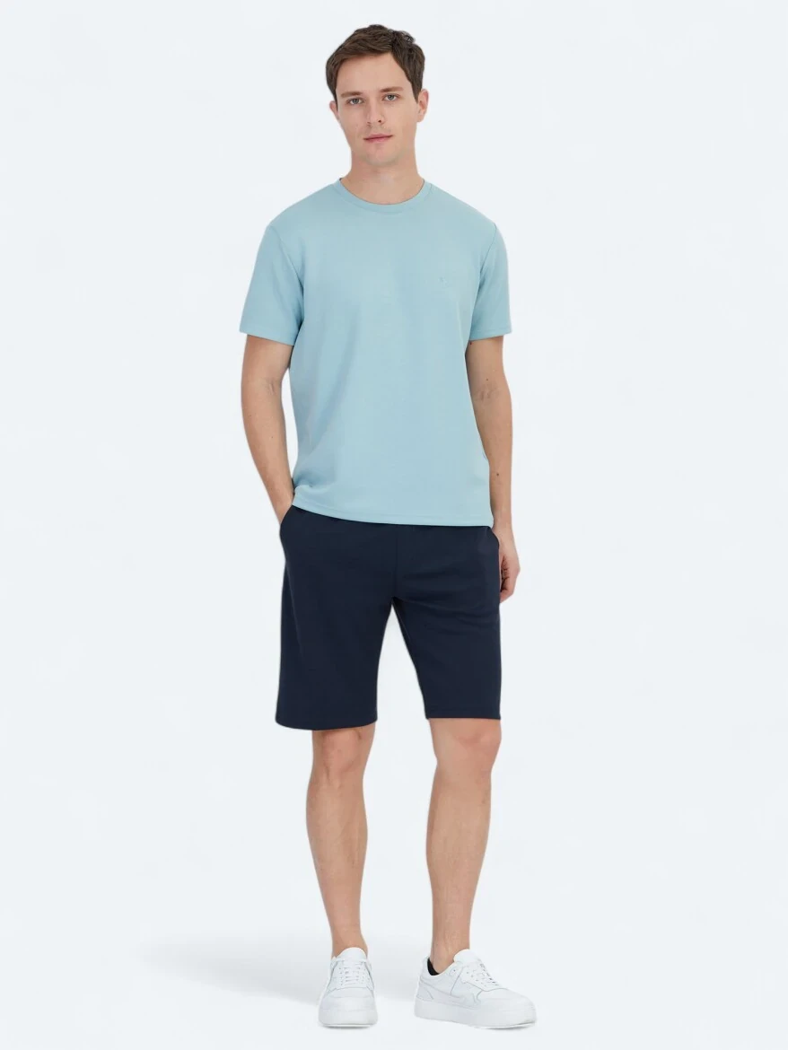 Mint Düz Bisiklet Yaka T-Shirt - 2
