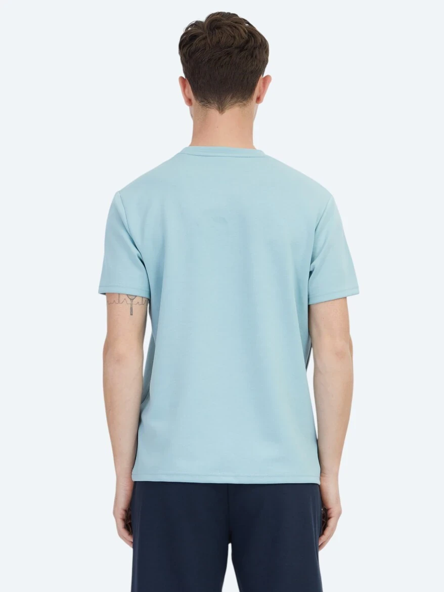 Mint Düz Bisiklet Yaka T-Shirt - 5