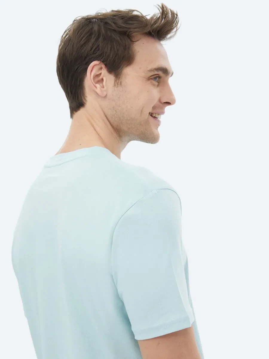 Mint Printed Crew Neck 100% Cotton T-Shirt - 8