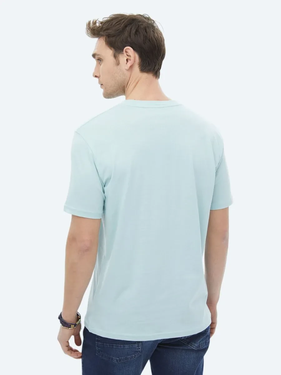 Mint Printed Crew Neck 100% Cotton T-Shirt - 9