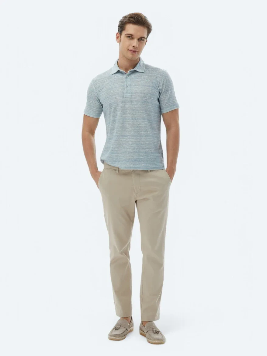 Mint Printed Polo Neck Cotton Blended T-Shirt - 2