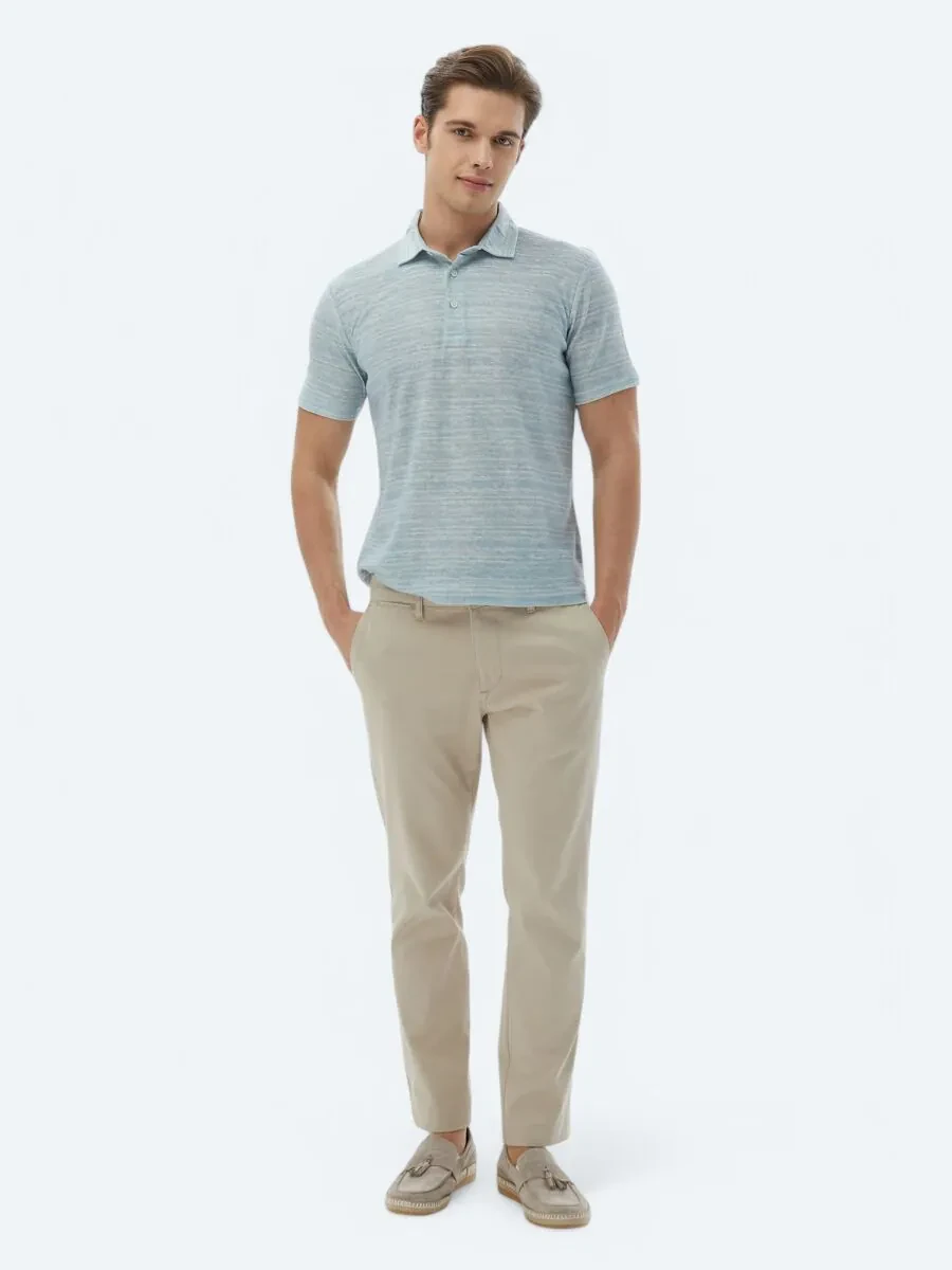 Mint Printed Polo Neck Cotton Blended T-Shirt - 2