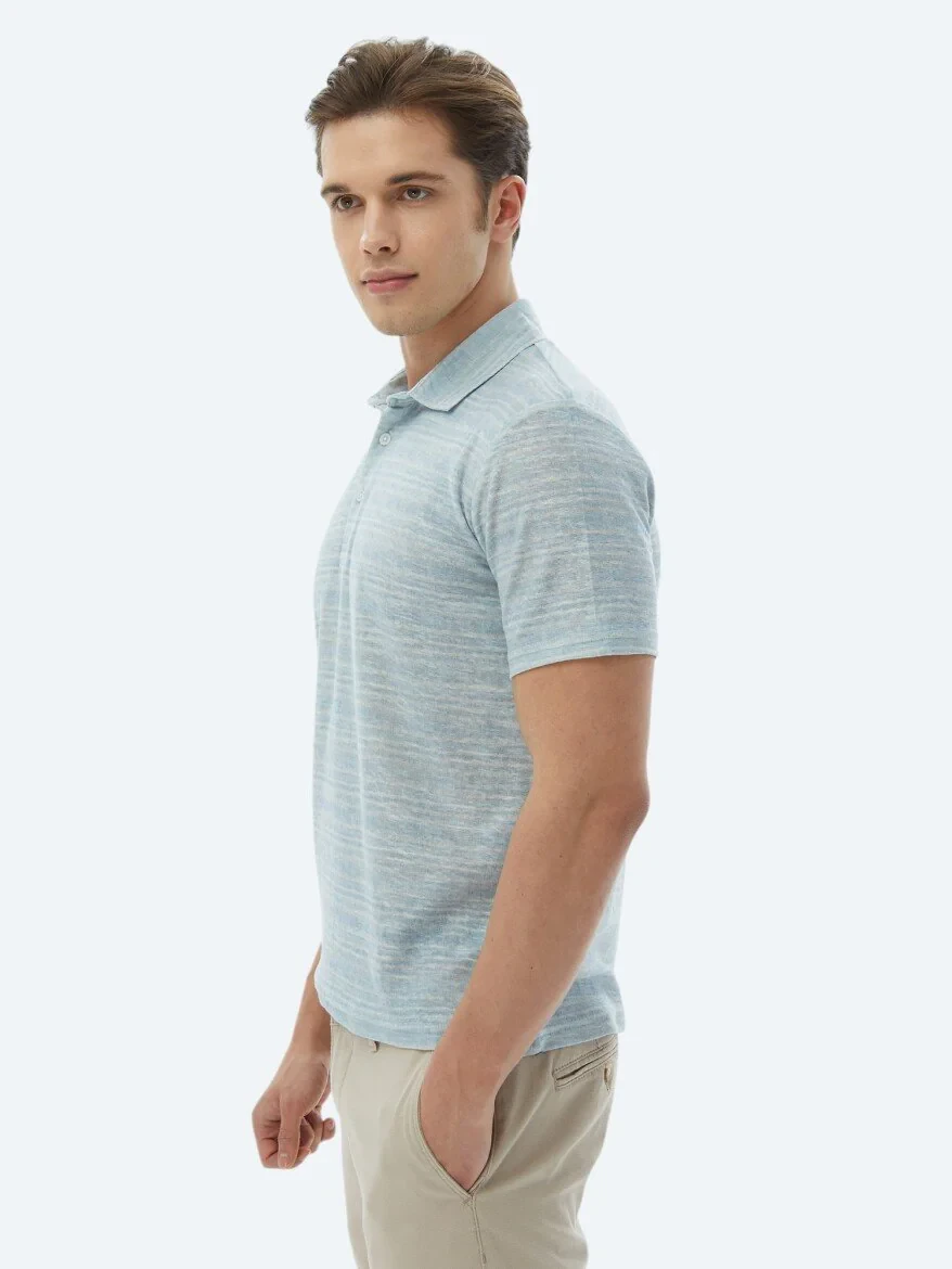 Mint Printed Polo Neck Cotton Blended T-Shirt - 4