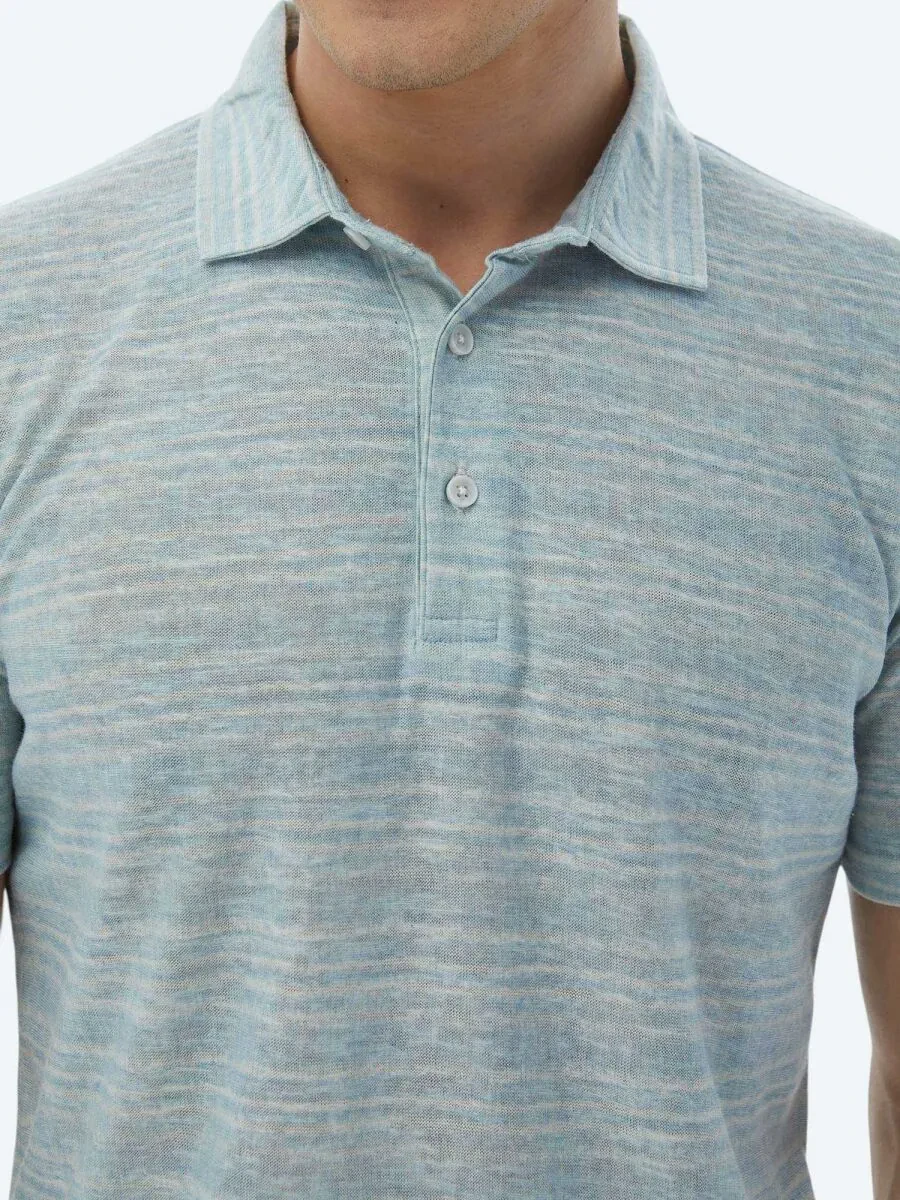 Mint Printed Polo Neck Cotton Blended T-Shirt - 5