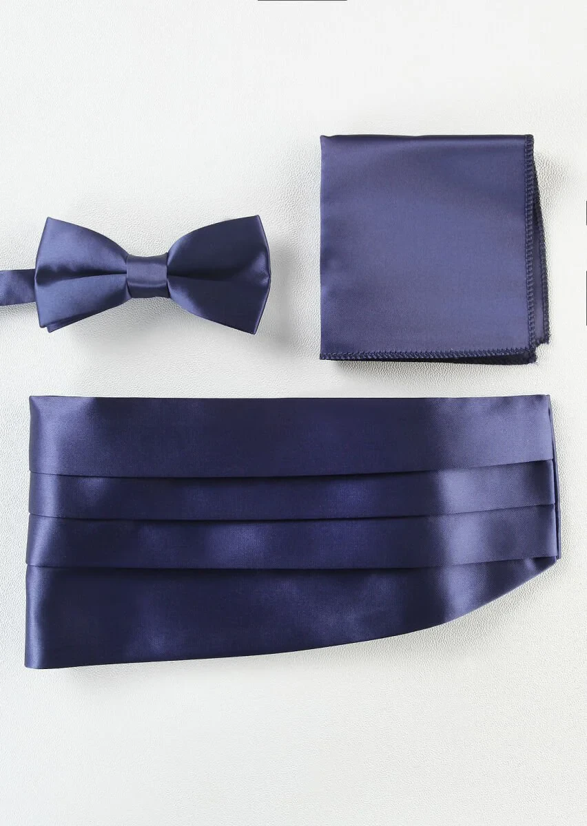 Navy Blue Bow Tie Set - 1