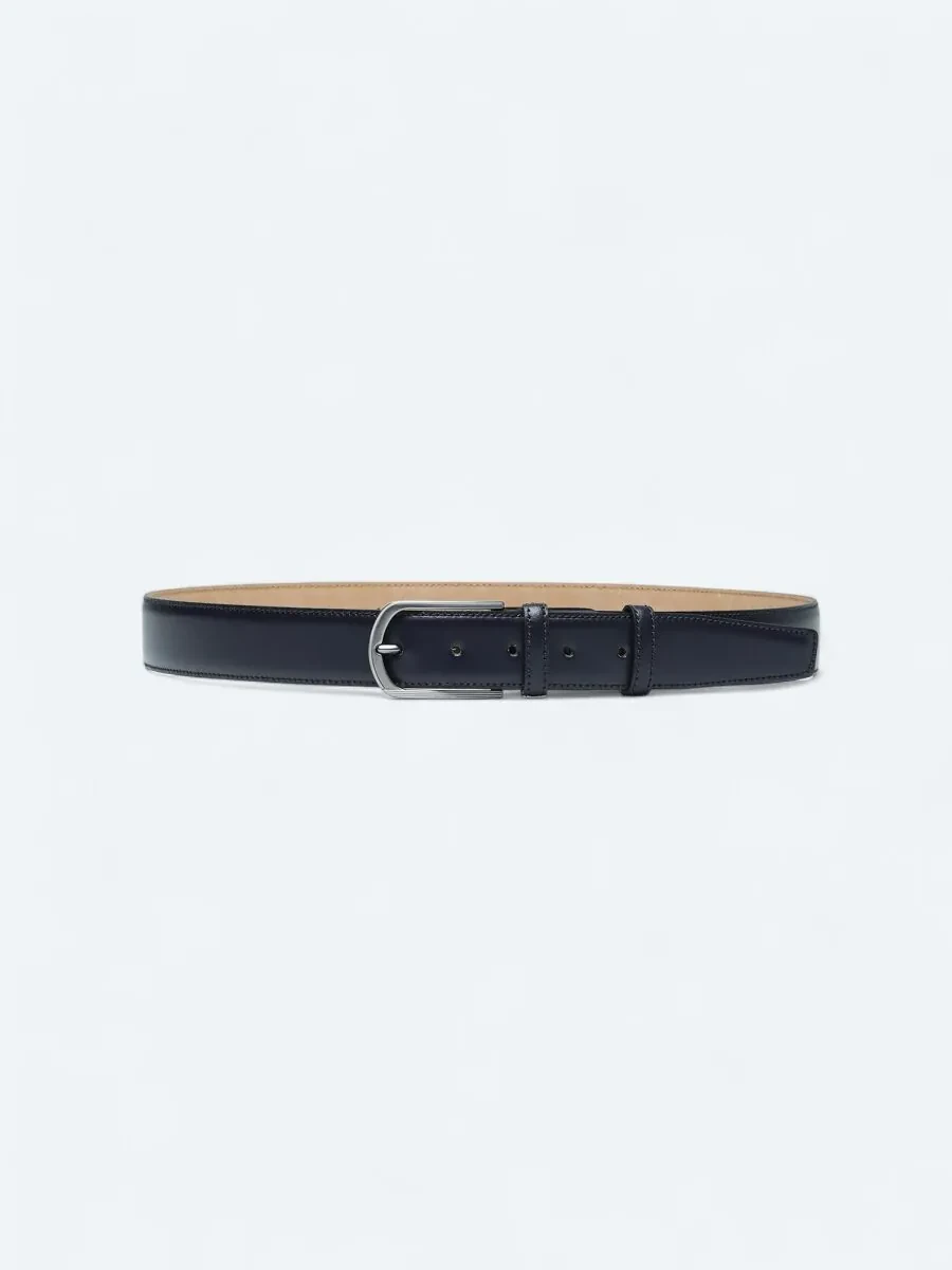 Navy Blue Cow Leather Belt - 1