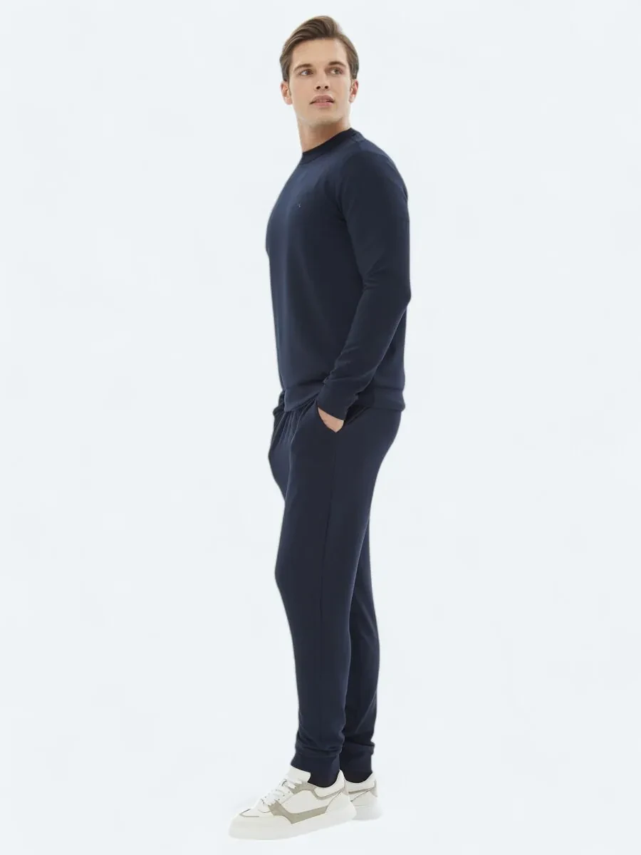 Navy Blue Crew Neck Sweatshirt - 3