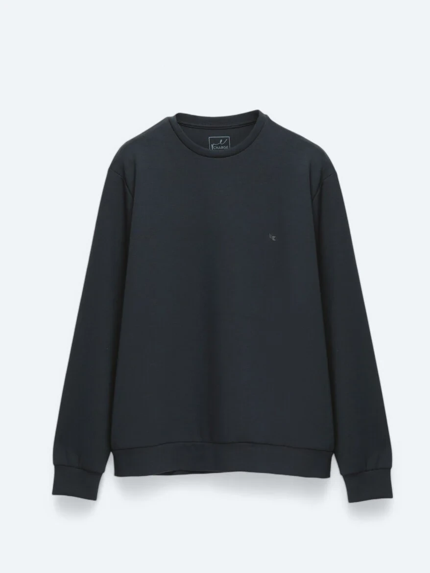 Navy Blue Crew Neck Sweatshirt - 6