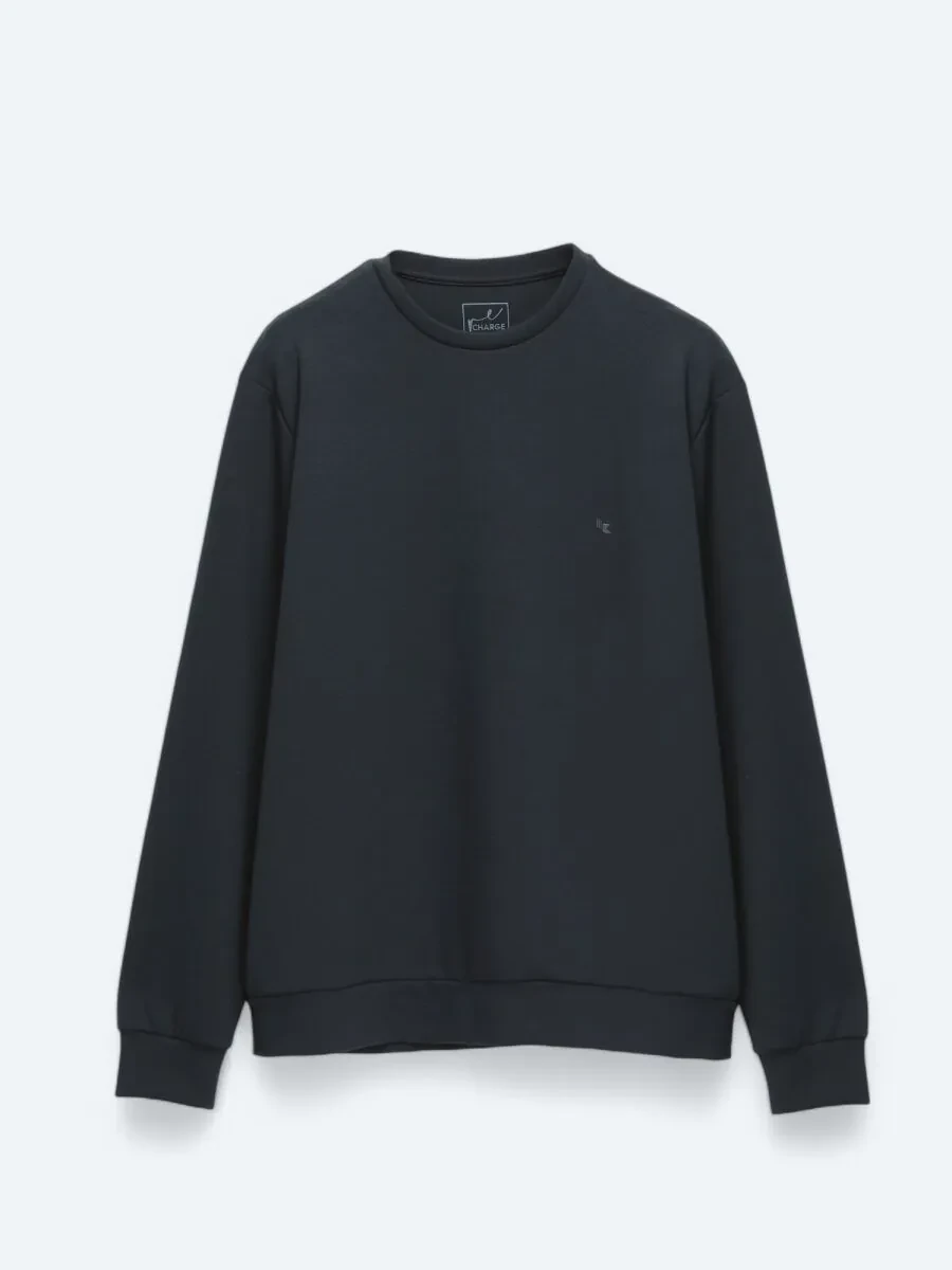Navy Blue Crew Neck Sweatshirt - 6