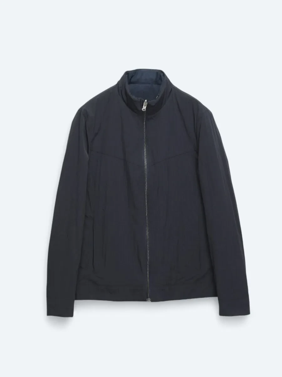 Navy Blue Double-Sided Weaving Coat - 12