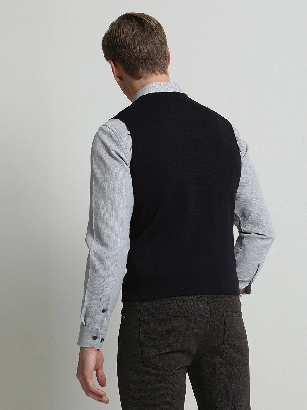 Navy Blue Knit Vest - 4