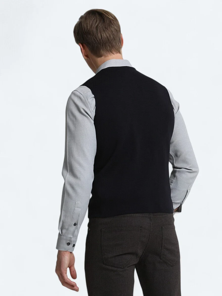 Navy Blue Knit Vest 