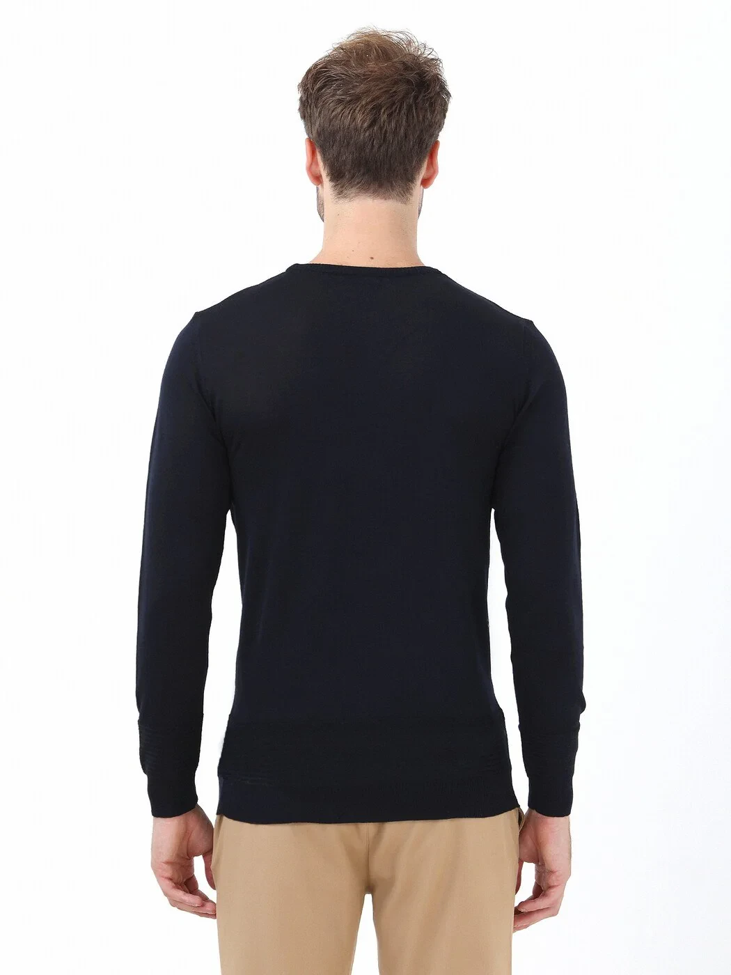 Navy Blue Knitwear Sweatshirt - 5