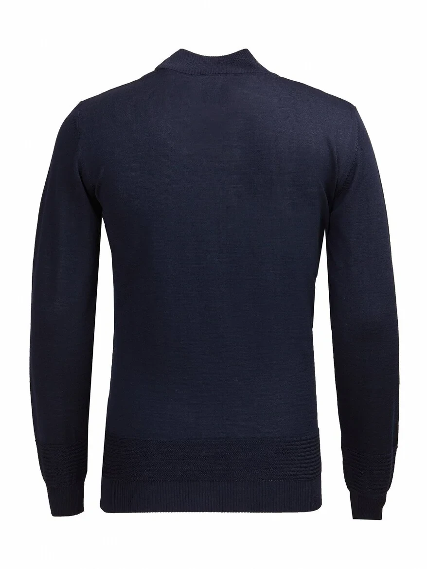 Navy Blue Knitwear Sweatshirt 