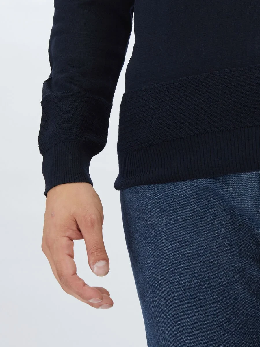 Navy Blue Knitwear Sweatshirt - 5