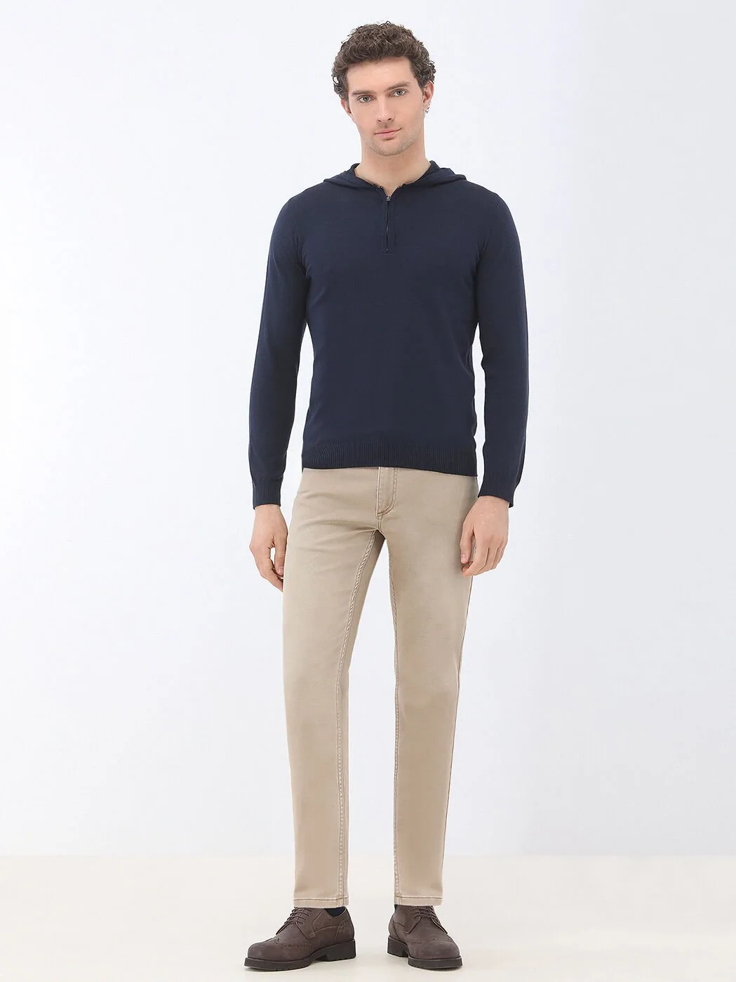 Navy Blue Knitwear Sweatshirt - 2