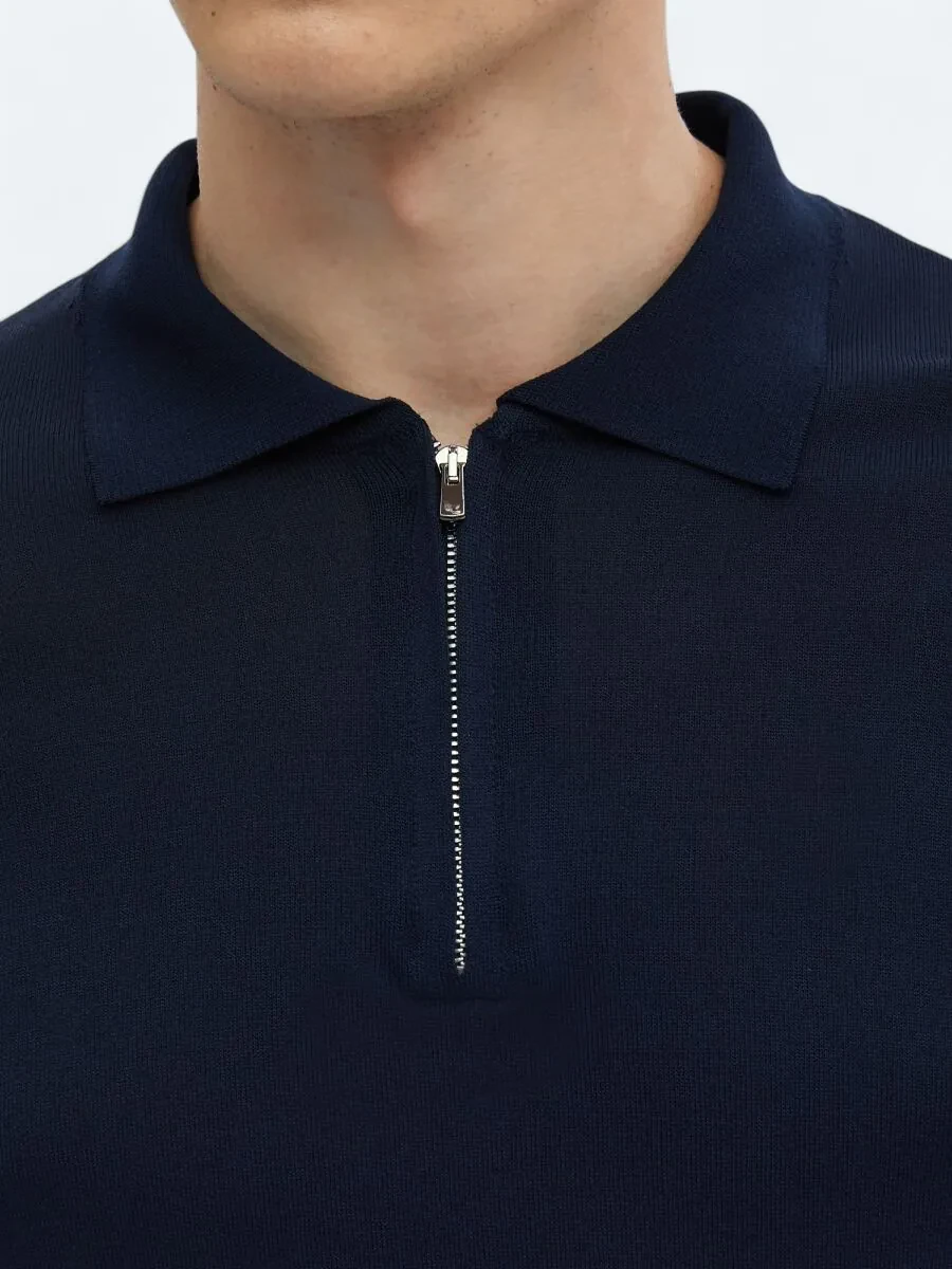 Navy Blue Knitwear Sweatshirt - 4
