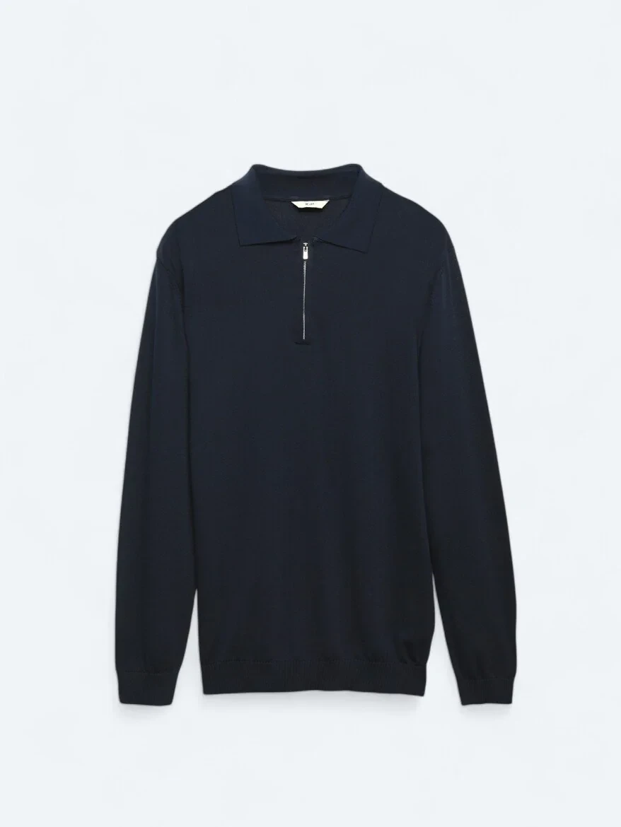 Navy Blue Knitwear Sweatshirt - 6
