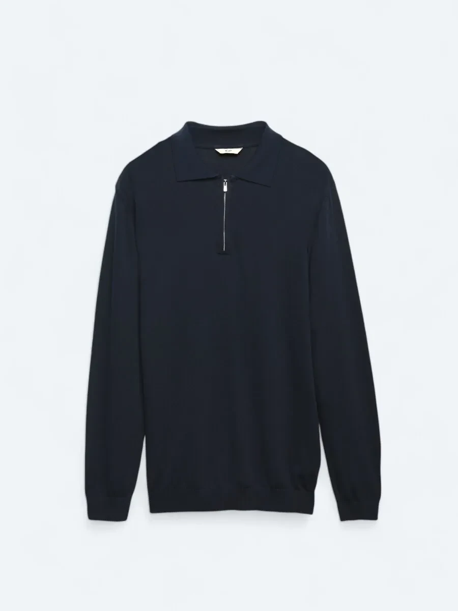 Navy Blue Knitwear Sweatshirt - 6