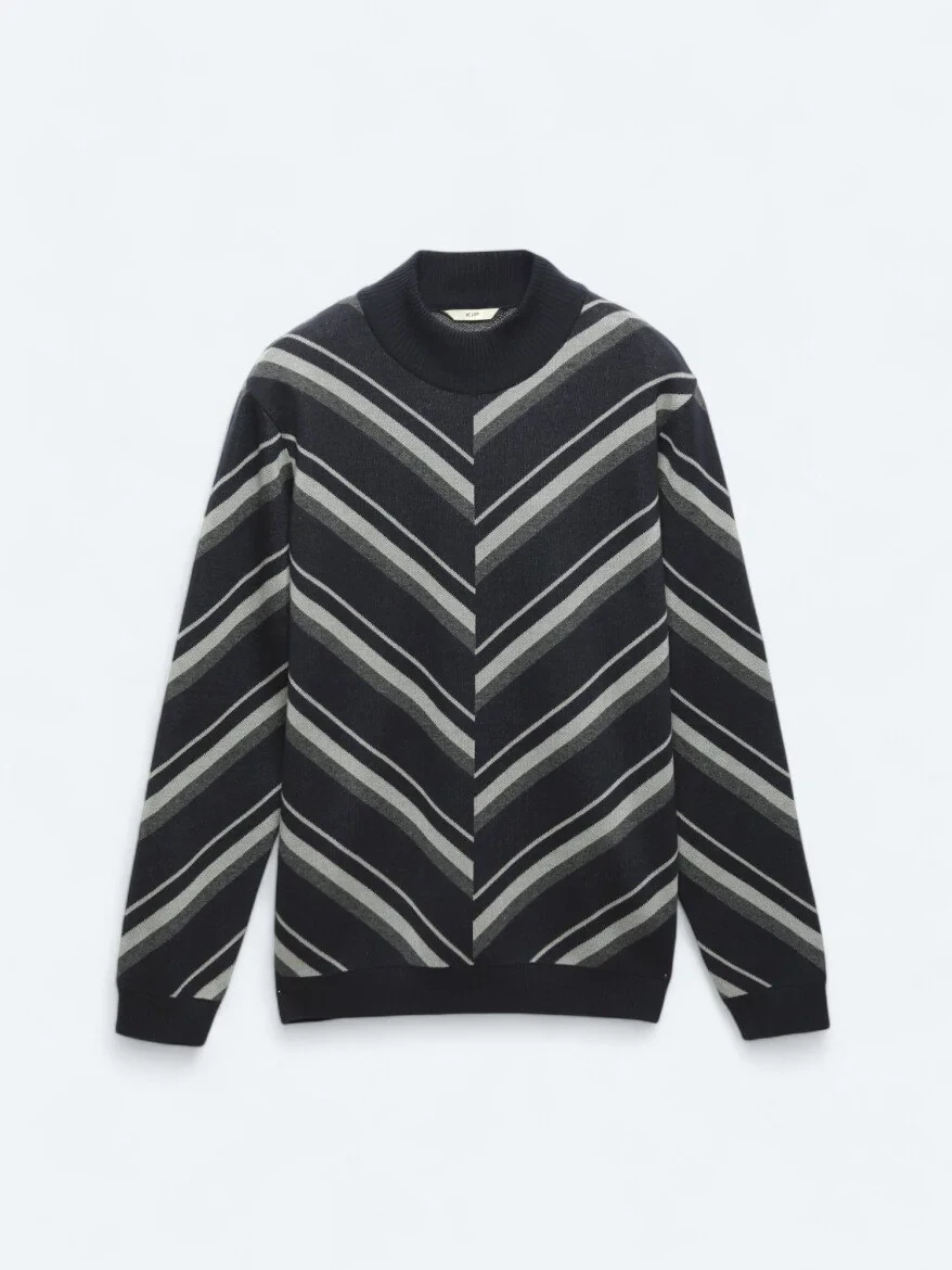 Navy Blue Knitwear Sweatshirt - 9