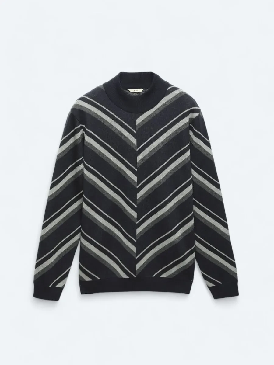 Navy Blue Knitwear Sweatshirt - 9