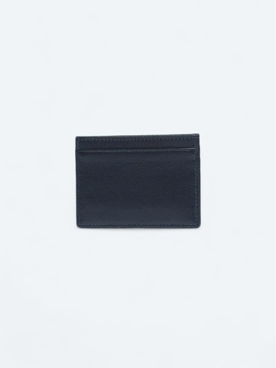 Navy Blue Leather Card Holder - 2