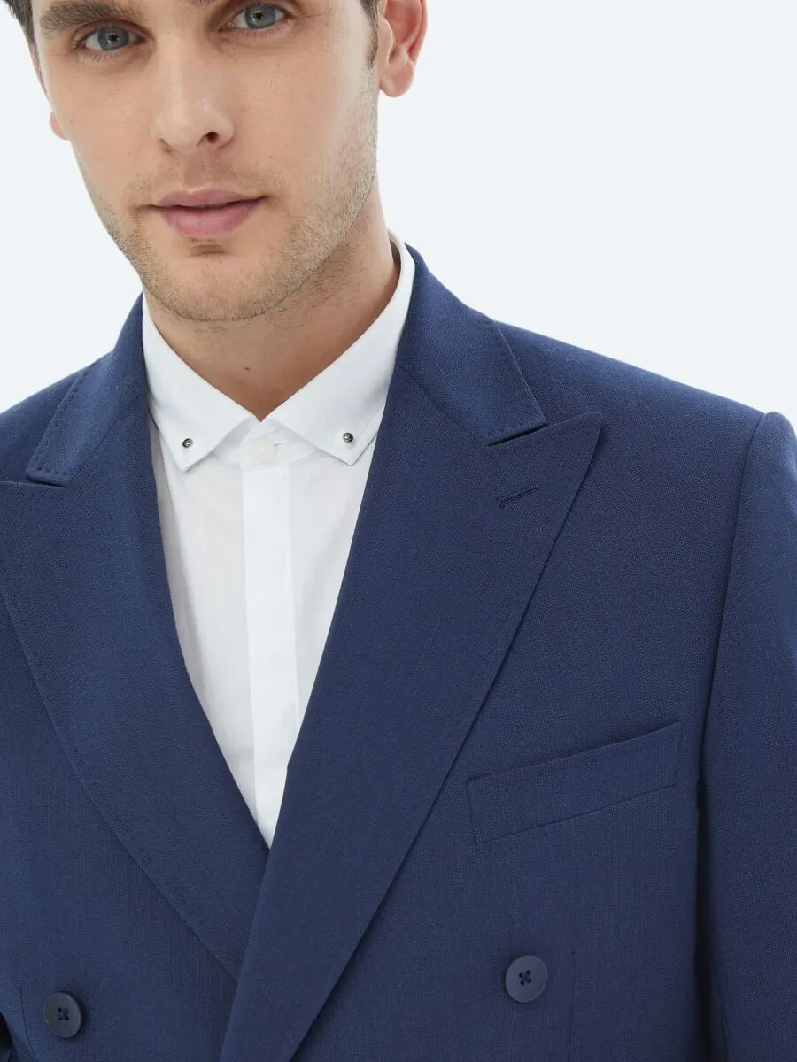Navy Blue Micro Slim Fit Suit - 6