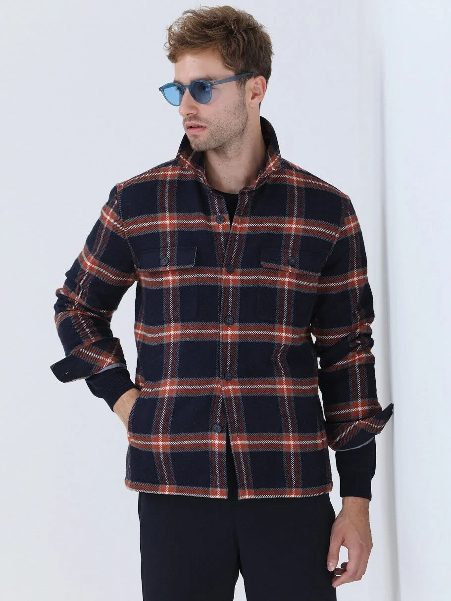 Navy Blue Overshirt - 1