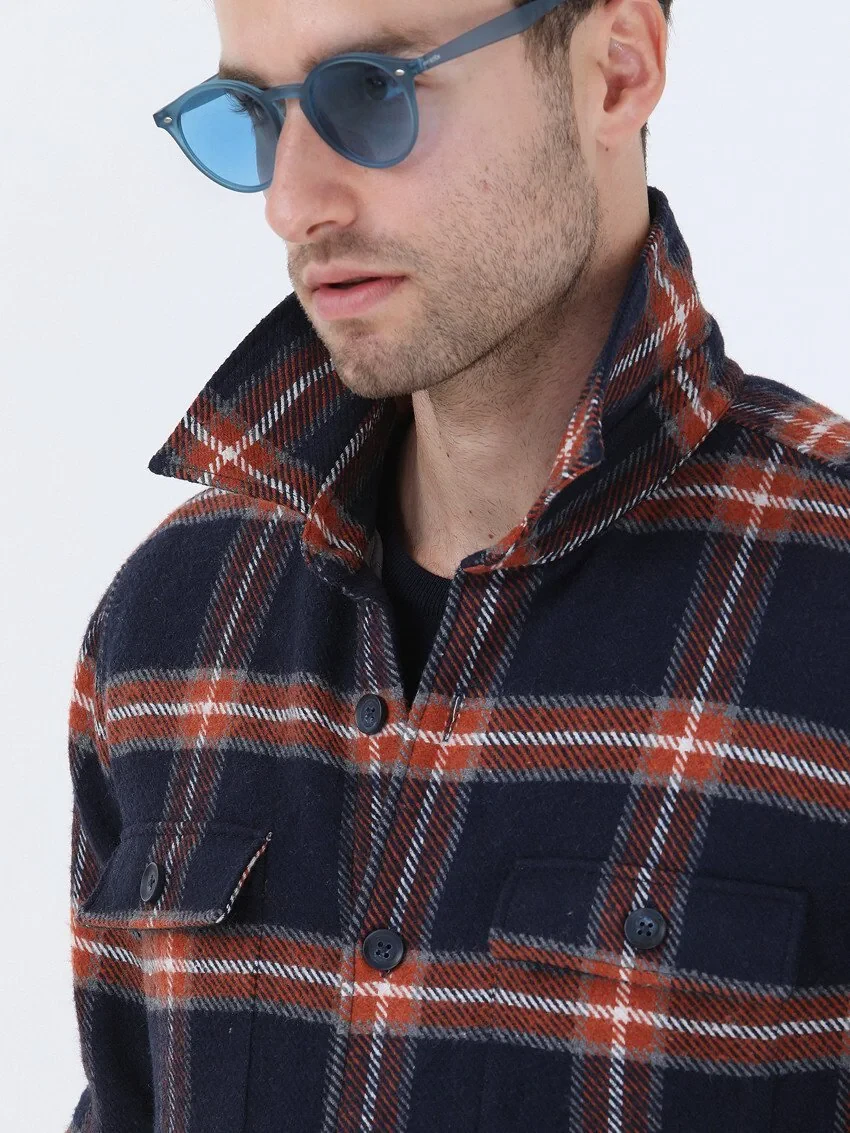 Navy Blue Overshirt - 4
