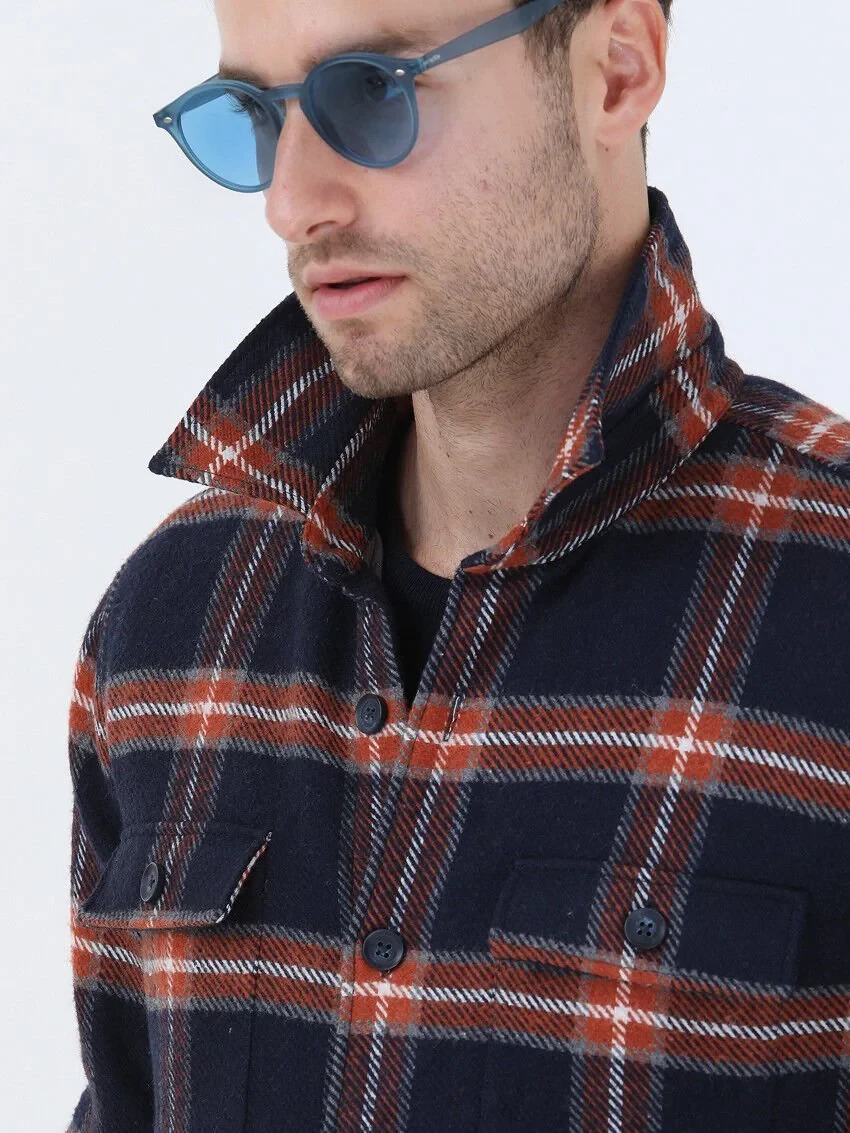 Navy Blue Overshirt - 4
