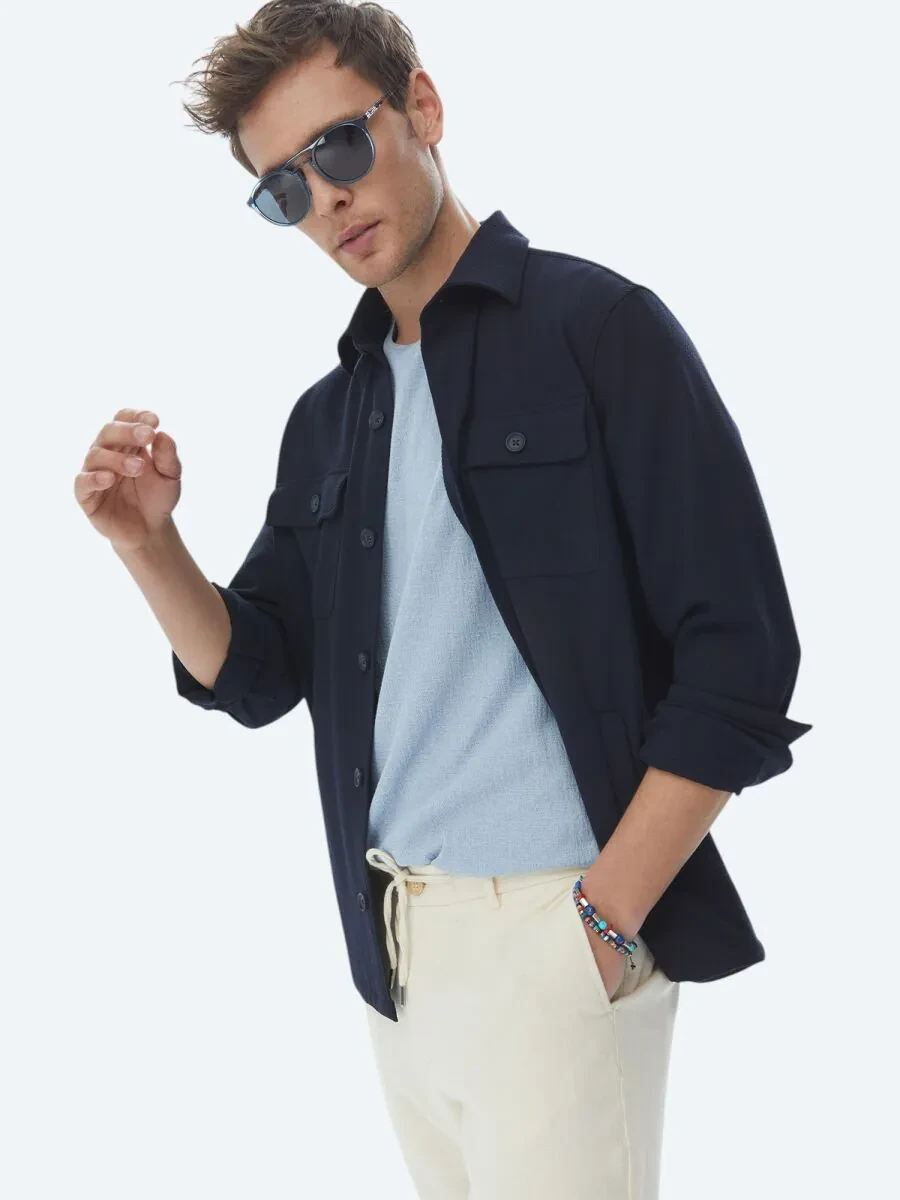 Navy Blue Overshirt - 10