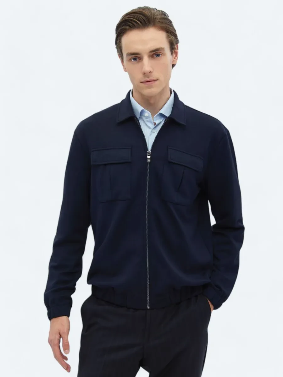 Navy Blue Overshirt - 4