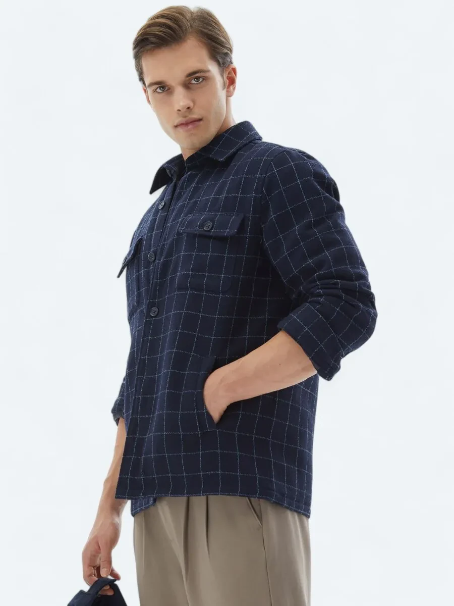 Navy Blue Overshirt - 1