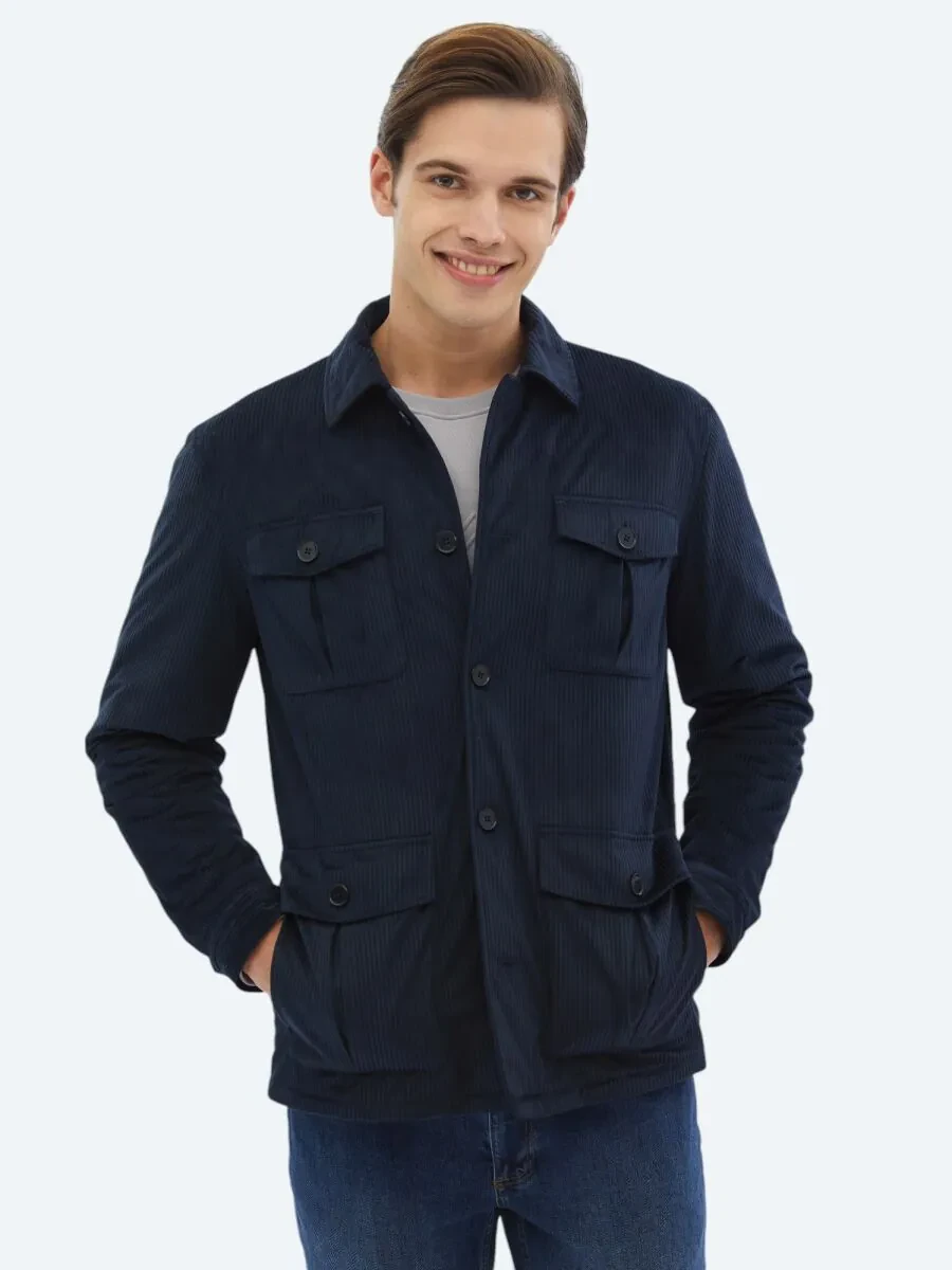 Navy Blue Overshirt - 1