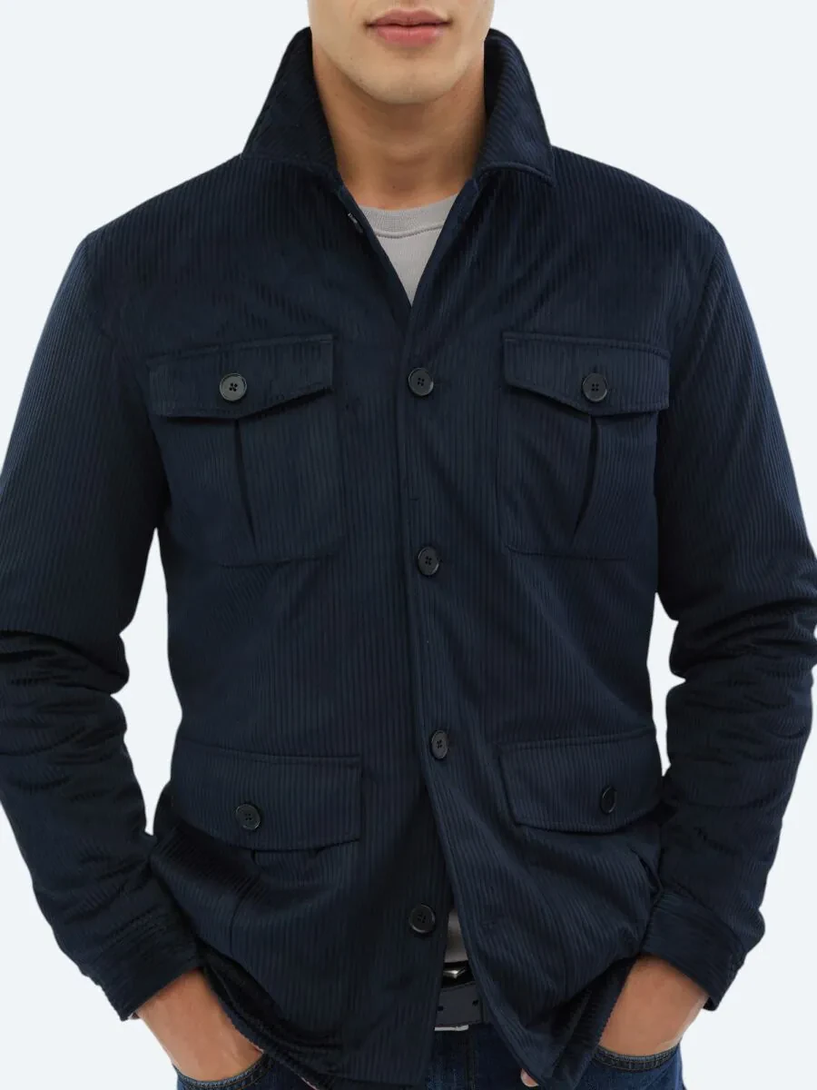 Navy Blue Overshirt - 4